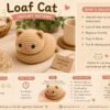 Loaf Cat Crochet Pattern PDF, Beginner Amigurumi Tutorial (Digital Download)