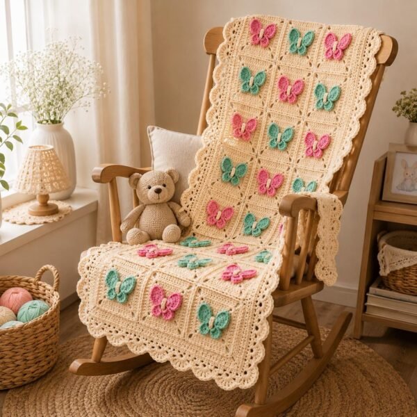 il_fullxfull.8014202744_etqz.jpg Butterfly Blanket Crochet Pattern PDF | 3D Granny Square | Baby Girl Blanket | Instant Download