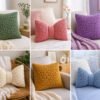 Crochet Pillow Pattern Bundle | Chunky Cushion Cover + Bow Pillow | Beginner Friendly | PDF