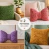 Crochet Pillow Pattern Bundle | Chunky Cushion Cover + Bow Pillow | Beginner Friendly | PDF