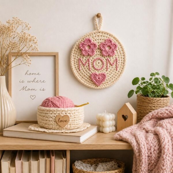 Beginner Crochet Mom Decor Pattern | Floral Wall Hanging (PDF Download)
