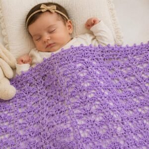 Summer Crochet Blanket Pattern PDF | Airy Shell Stitch Baby Blanket | Lightweight Throw | Instant Download