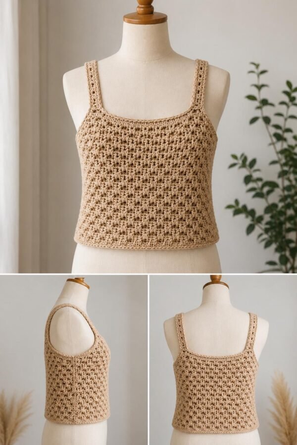 il_fullxfull.8041373690_n8he.jpg Crochet Top Pattern | Summer Breeze | Easy Crossed Stitch | DK Cotton | Sizes XS to XL