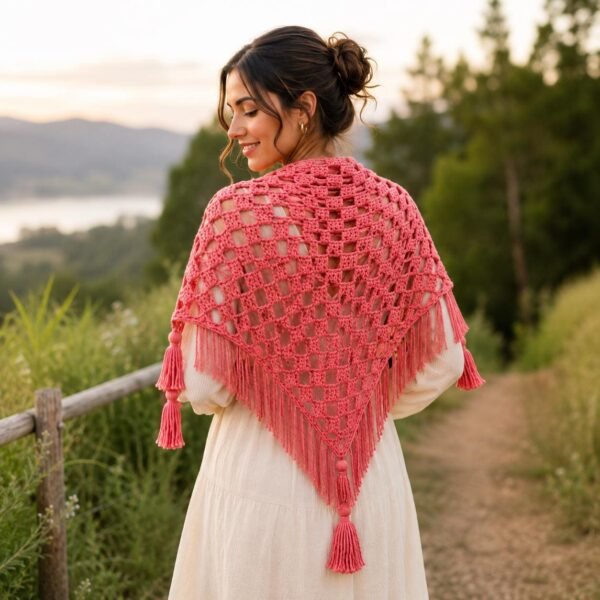 Easy Breeze Crochet Shawl Pattern | Beginner C2C Triangle Wrap | Instant Download PDF