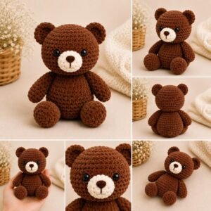 Mini Velvet Bear Crochet Pattern | Easy Amigurumi Teddy PDF (Digital Download)