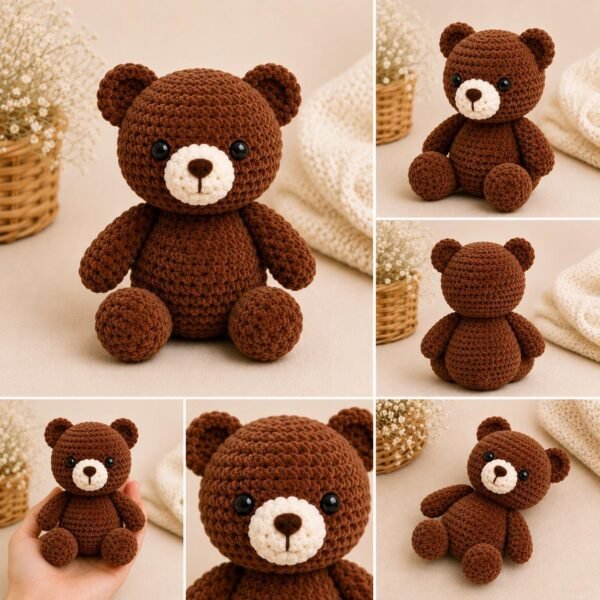 Mini Velvet Bear Crochet Pattern | Easy Amigurumi Teddy PDF (Digital Download)