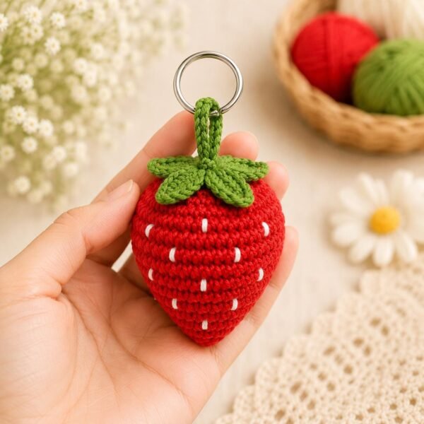 il_fullxfull.8055289617_bcwj.jpg Amigurumi Fruit Keychain PDF, Kawaii Bag Charm Tutorial, Beginner DIY Gift Project, Easy Handmade