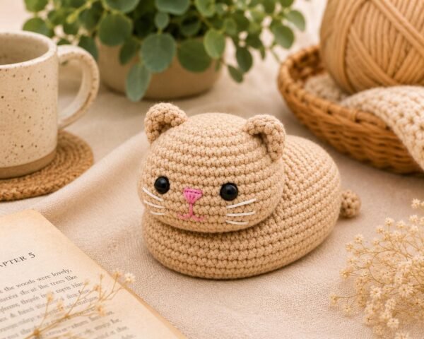 Loaf Cat Crochet Pattern PDF, Beginner Amigurumi Tutorial (Digital Download)