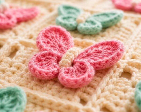 il_fullxfull.8062114019_mub1.jpg Butterfly Blanket Crochet Pattern PDF | 3D Granny Square | Baby Girl Blanket | Instant Download