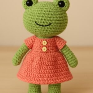 Crochet Frog Doll Pattern | Amigurumi in Dress PDF Tutorial Digital Download