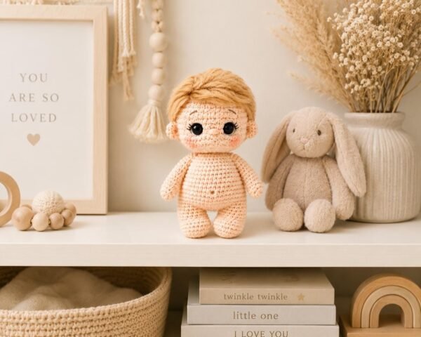 il_fullxfull.8077668706_3fhx-1.jpg Crochet Baby Doll Pattern, Amigurumi Doll, Cocoon, Bunny Toy, Blanket (PDF Download)