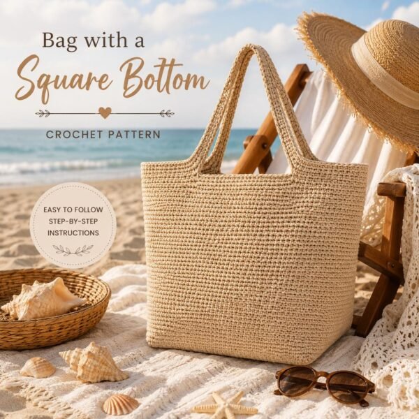 il_fullxfull.8077962440_7xbj.jpg Crochet Tote Bag Pattern | Square Bottom Market Bag (PDF Download)