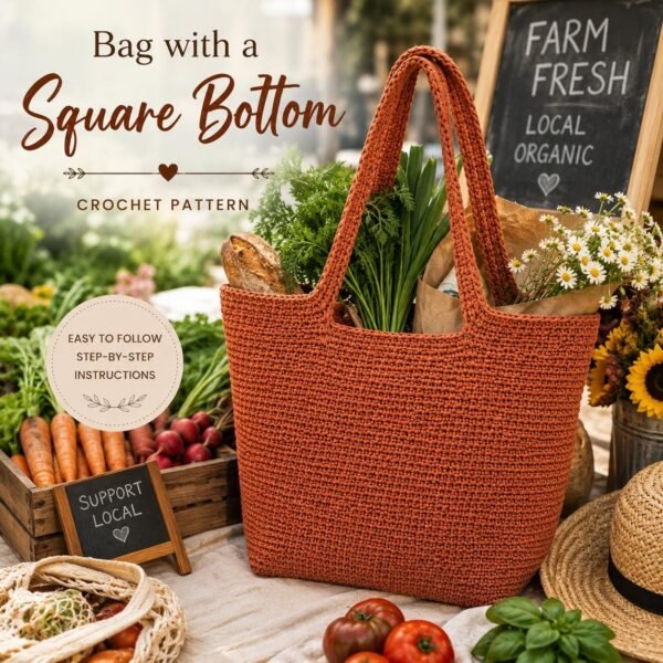 il_fullxfull.8077962534_59z0.jpg Crochet Tote Bag Pattern | Square Bottom Market Bag (PDF Download)