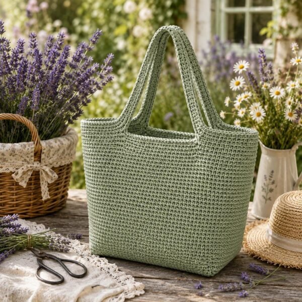il_fullxfull.8077962646_k7u7.jpg Crochet Tote Bag Pattern | Square Bottom Market Bag (PDF Download)