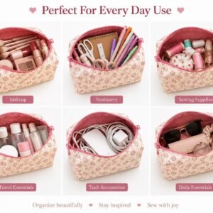 Makeup Bag Sewing Pattern PDF Bundle, Zipper Pouch Pattern, Cosmetic Bag Sewing Pattern, 5 Sizes, DIY Sewing