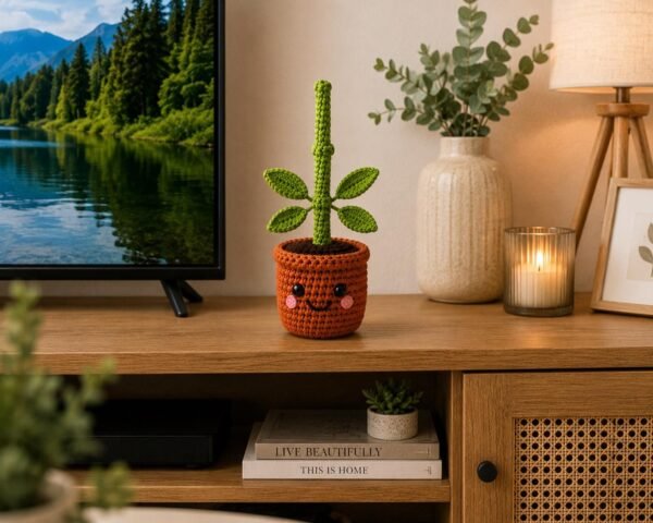 Amigurumi Plant Crochet Pattern PDF | Interactive Pull & Grow Pot Plant For Beginners