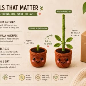 Amigurumi Plant Crochet Pattern PDF | Interactive Pull & Grow Pot Plant For Beginners