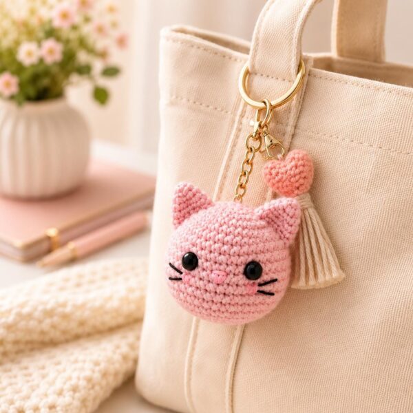 Crochet Cat Keychain Pattern Bundle | Kawaii Amigurumi Plush Tutorial (PDF)