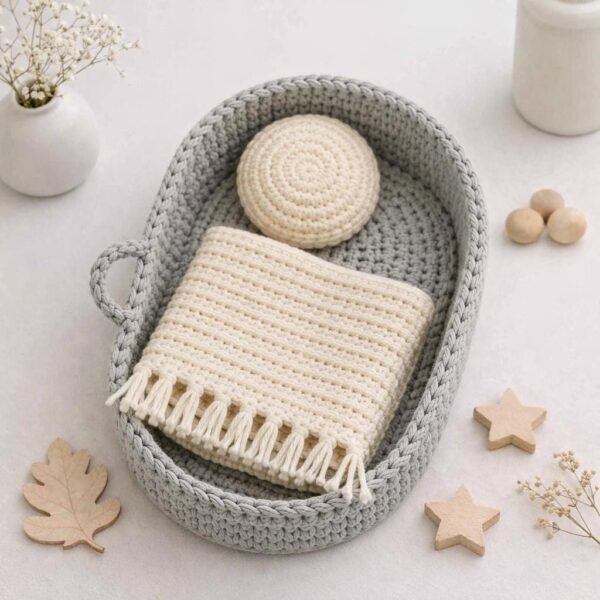 il_fullxfull.8099620482_3w3j.jpg Crochet Baby Bed Pattern PDF | Princess Nursery Decor | Pillow & Blanket Set | Instant Download