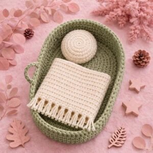 Crochet Baby Bed Pattern PDF | Princess Nursery Decor | Pillow & Blanket Set | Instant Download