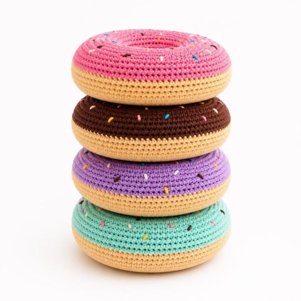 Crochet Donut Pillow Pattern PDF Download, Donut Cushion Tutorial, Nursery Decor, Beginner Friendly