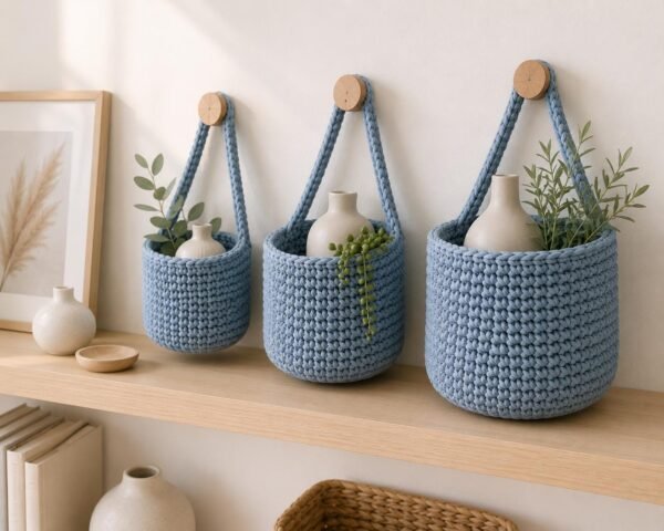 il_fullxfull.8125662653_q3ti.jpg Crochet Hanging Basket Pattern Set, 3 Sizes, Farmhouse Decor (PDF Download)