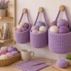 il_fullxfull.8125662677_jgv9.jpg Crochet Hanging Basket Pattern Set, 3 Sizes, Farmhouse Decor (PDF Download)