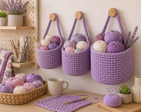 il_fullxfull.8125662677_jgv9.jpg Crochet Hanging Basket Pattern Set, 3 Sizes, Farmhouse Decor (PDF Download)