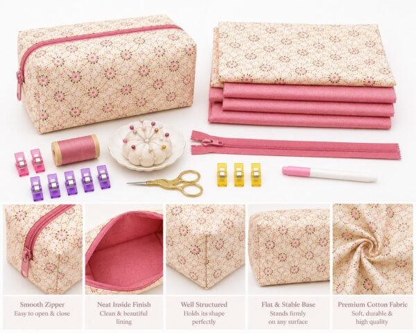 Makeup Bag Sewing Pattern PDF Bundle, Zipper Pouch Pattern, Cosmetic Bag Sewing Pattern, 5 Sizes, DIY Sewing