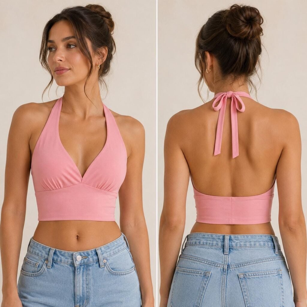 Halter Crop Top Tutorial PDF, Step-by-Step Sewing Guide, Beginner Friendly, Instant Download
