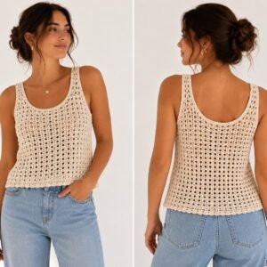 il_fullxfull.8131472020_lzq5.jpg Lace Crochet Tank Pattern, Lightweight Summer Top, Women's Crochet Shirt (PDF Download)