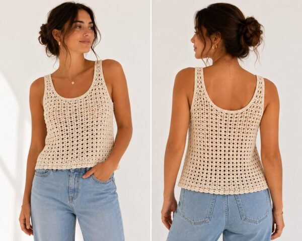il_fullxfull.8131472020_lzq5.jpg Lace Crochet Tank Pattern, Lightweight Summer Top, Women's Crochet Shirt (PDF Download)
