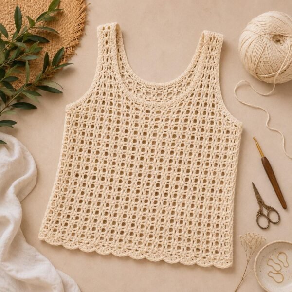 il_fullxfull.8131472136_mzm8.jpg Lace Crochet Tank Pattern, Lightweight Summer Top, Women's Crochet Shirt (PDF Download)