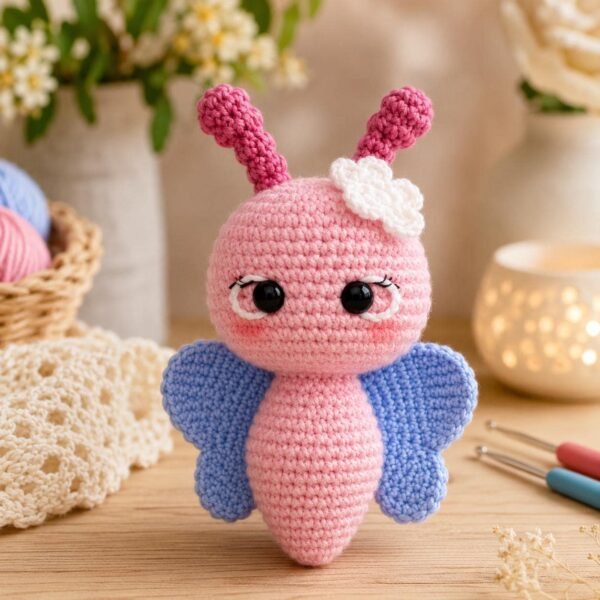 il_fullxfull.8139721408_6588.jpg Crochet Butterfly Pattern PDF, Amigurumi Butterfly Plush Toy, Beginner Friendly Crochet Pattern, Instant Download