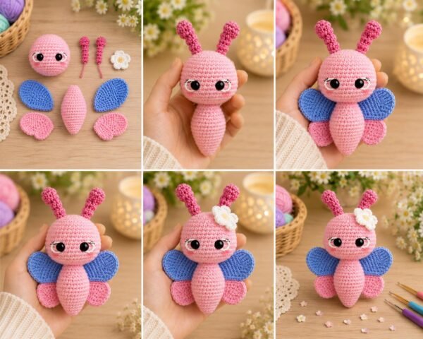 il_fullxfull.8139721440_mjt8.jpg Crochet Butterfly Pattern PDF, Amigurumi Butterfly Plush Toy, Beginner Friendly Crochet Pattern, Instant Download