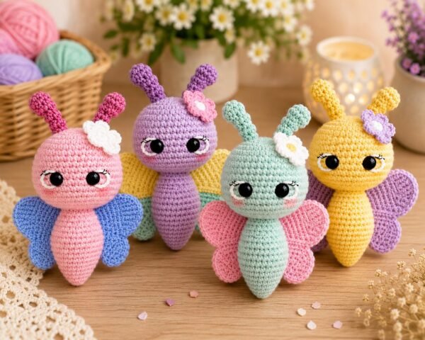 il_fullxfull.8139721450_5e9x.jpg Crochet Butterfly Pattern PDF, Amigurumi Butterfly Plush Toy, Beginner Friendly Crochet Pattern, Instant Download