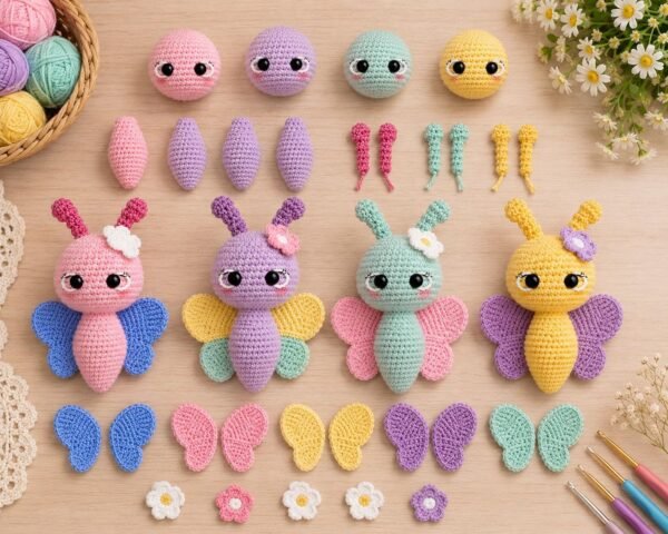 Crochet Butterfly Pattern PDF, Amigurumi Butterfly Plush Toy, Beginner Friendly Crochet Pattern, Instant Download