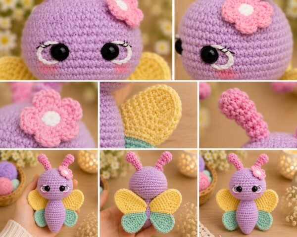 il_fullxfull.8139721512_86tw.jpg Crochet Butterfly Pattern PDF, Amigurumi Butterfly Plush Toy, Beginner Friendly Crochet Pattern, Instant Download
