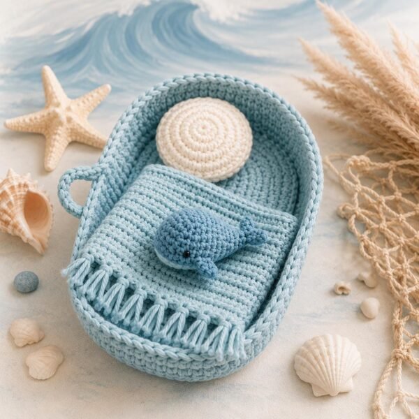 il_fullxfull.8147527813_3q2y.jpg Crochet Baby Bed Pattern PDF | Princess Nursery Decor | Pillow & Blanket Set | Instant Download