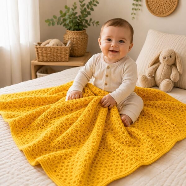 il_fullxfull.8158936398_7kuz.jpg one skein Beginner Crochet Blanket Pattern | Lemon Peel Stitch Baby Throw (PDF Download)