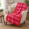 Easy Shell Stitch Crochet Throw Blanket Pattern, Striped Beginner Blanket (PDF Download)