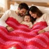 Easy Shell Stitch Crochet Throw Blanket Pattern, Striped Beginner Blanket (PDF Download)