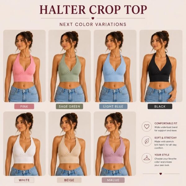Halter Crop Top Tutorial PDF, Step-by-Step Sewing Guide, Beginner Friendly, Instant Download