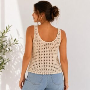 Lace Crochet Tank Pattern, Lightweight Summer Top, Women's Crochet Shirt (PDF Download)