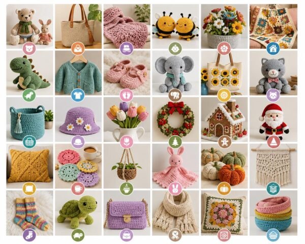 1000+ Crochet Pattern Bundle PDF | Amigurumi, Toys, Blankets, Bags, Christmas & Baby Crochet | Instant Download