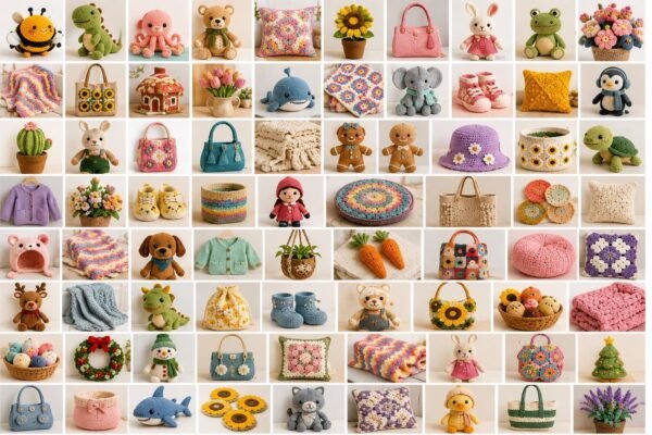 1000+ Crochet Pattern Bundle PDF | Amigurumi, Toys, Blankets, Bags, Christmas & Baby Crochet | Instant Download