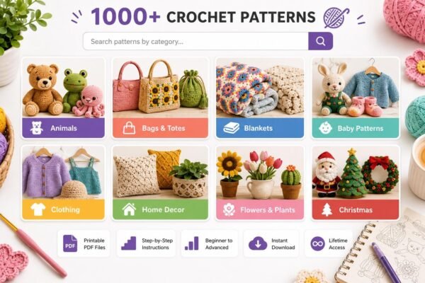 1000+ Crochet Pattern Bundle PDF | Amigurumi, Toys, Blankets, Bags, Christmas & Baby Crochet | Instant Download