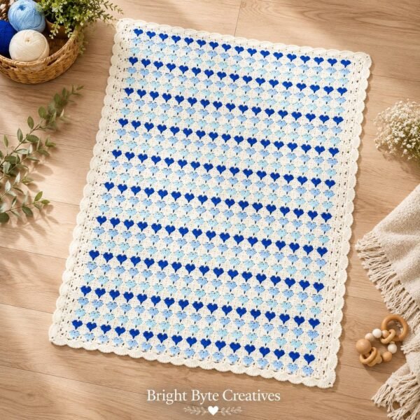 il_fullxfull.8205894977_5o45.jpg Heart Blanket Crochet Pattern PDF, Baby Throw, Instant Download