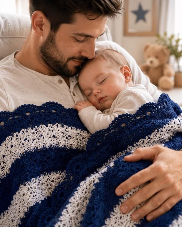 Easy Shell Stitch Crochet Throw Blanket Pattern, Striped Beginner Blanket (PDF Download)