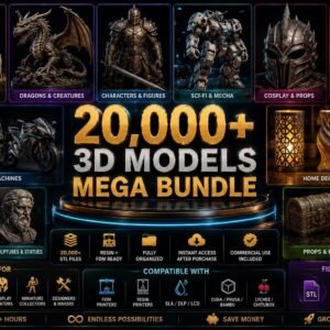 20,000+ 3D Models Mega Bundle, STL Files for FDM/Resin Printers (Digital Download)